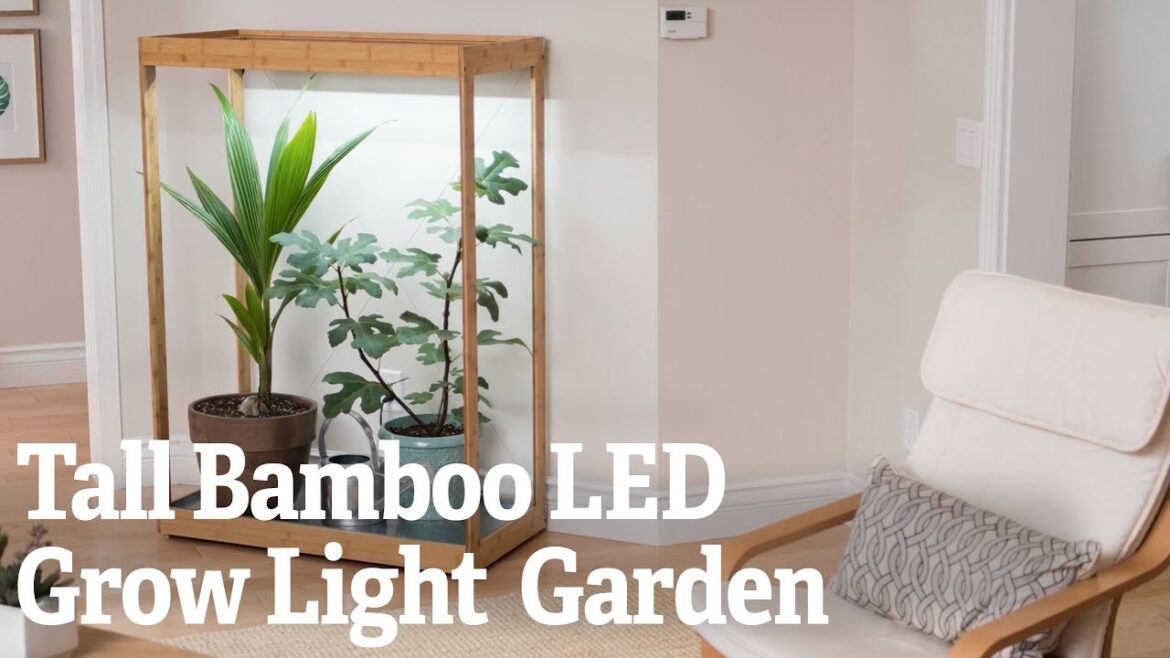 Tall Bamboo LED Grow Light Garden