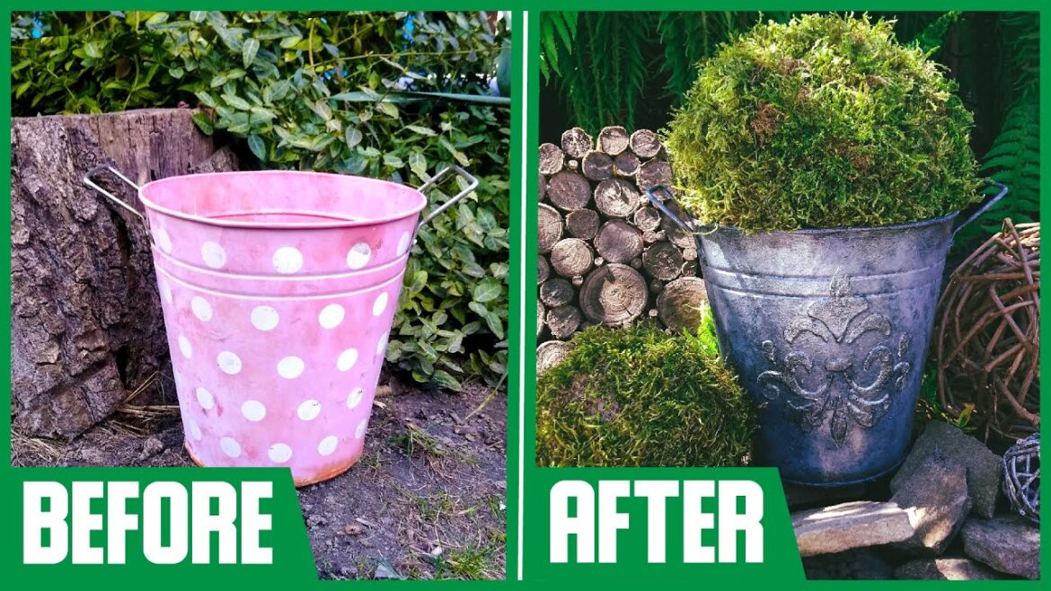 GALVANIZED BUCKET IMITATION // DIY, do it yourself // Free workshop // Garden design and projects