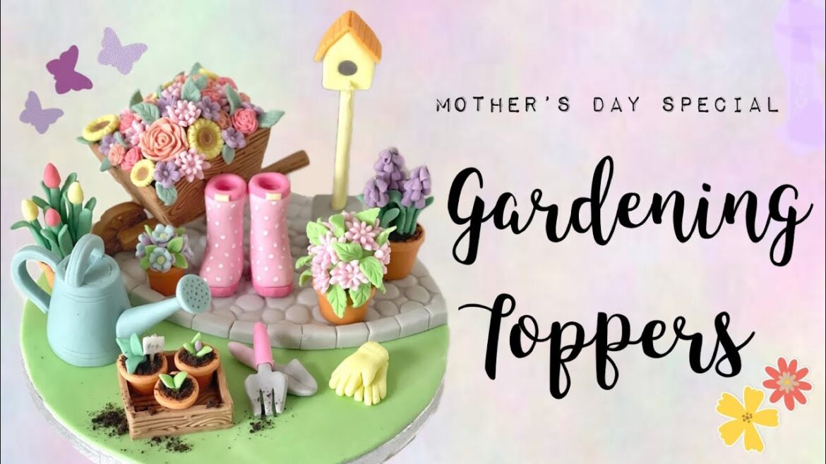 Gardening Theme Cake Toppers | Mother’s Day Cake Toppers | Spring Themed Fondant Toppers Gardening Theme Cake Toppers | Mother's Day Cake Toppers | Spring Themed Fondant Toppers