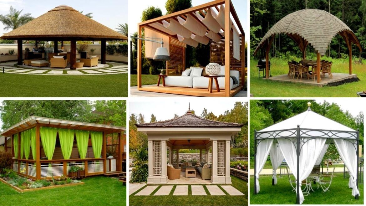 Modern Gazebo Design/ Garden Gazebo Ideas/ Metal Roof Gazebo/ Metal Patio Gazebo/ wooden Gazebo