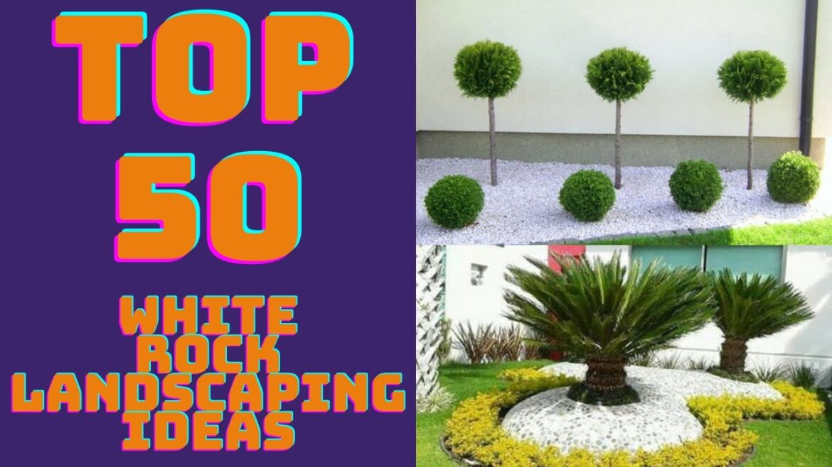 50 Awesome Front Yard White Rock Landscaping Ideas