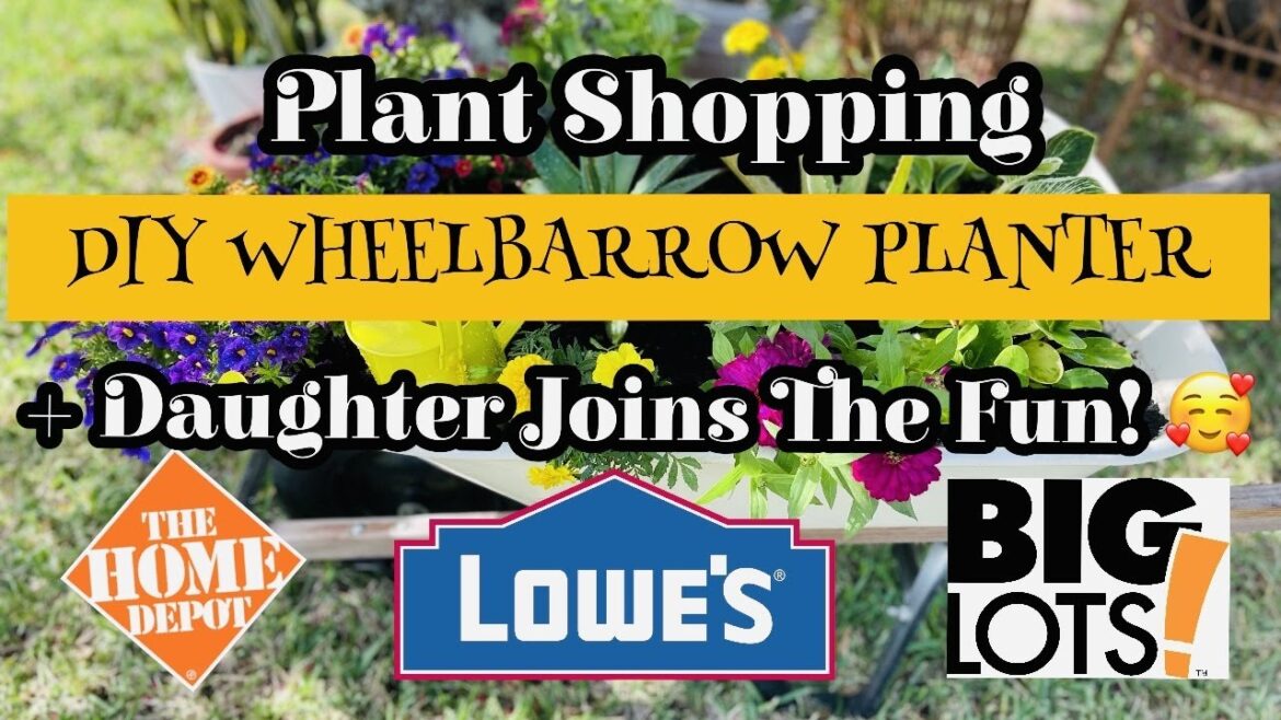 DIY Wheelbarrow Planter || Plant Shopping at 3 Big Box Stores || Meet My Daughter
