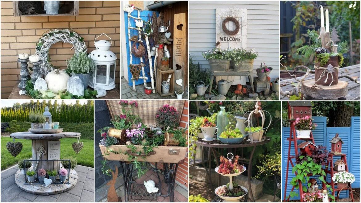120+ Rustic Garden Decorating Ideas! Vintage Garden Ideas