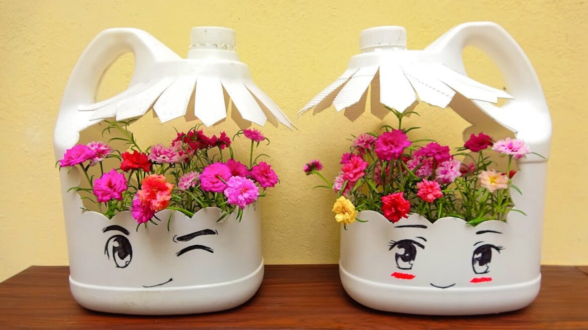 Amazing Plant Pots Ideas, Recycle Plastic Container Into Beautiful Flower Pots for Small Garden