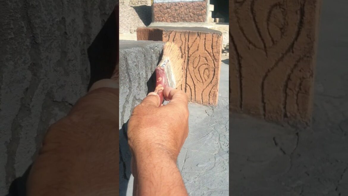 cemented wood design #shorts #diy #art