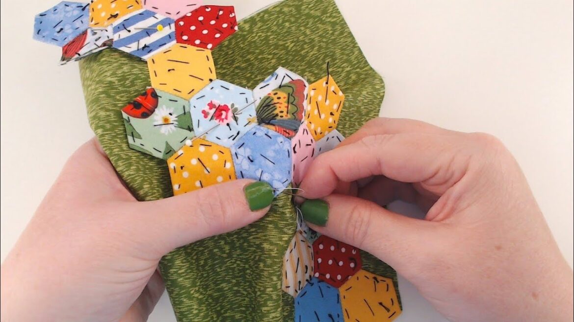 Scrap Fabric Art Ideas | English Paper Piecing Tiny Hexies | Zero Waste Textile Art