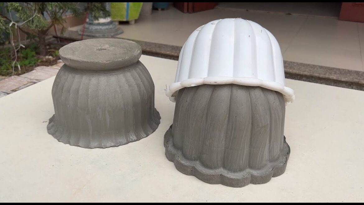 Garden Ideas - How To Make Cement Pots | Simple & Easy  Flower Pot Designs