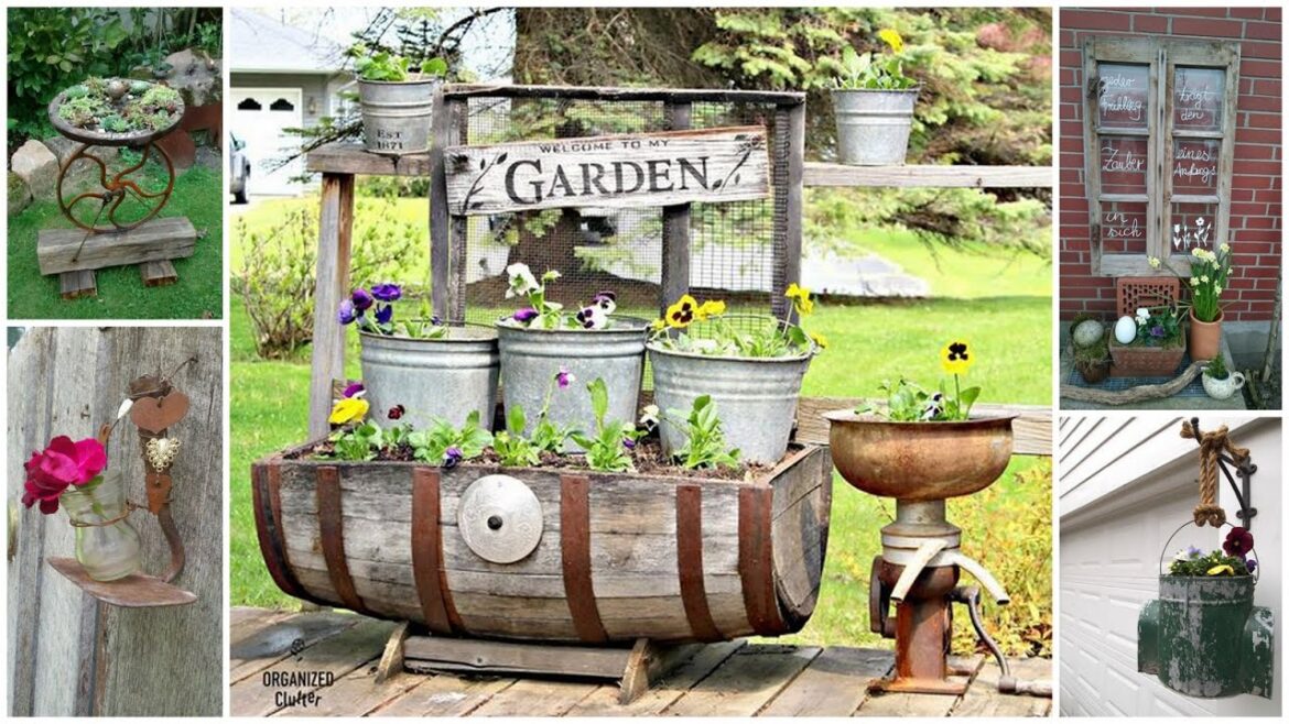 50+ Latest Vintage Style Garden Decorating Ideas! Rustic Garden Ideas