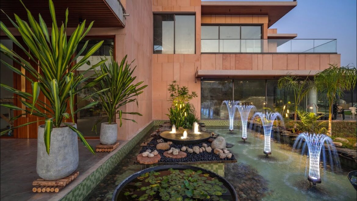 Santossa Park Villa Landscape Fountain By Rainmake India #landscape