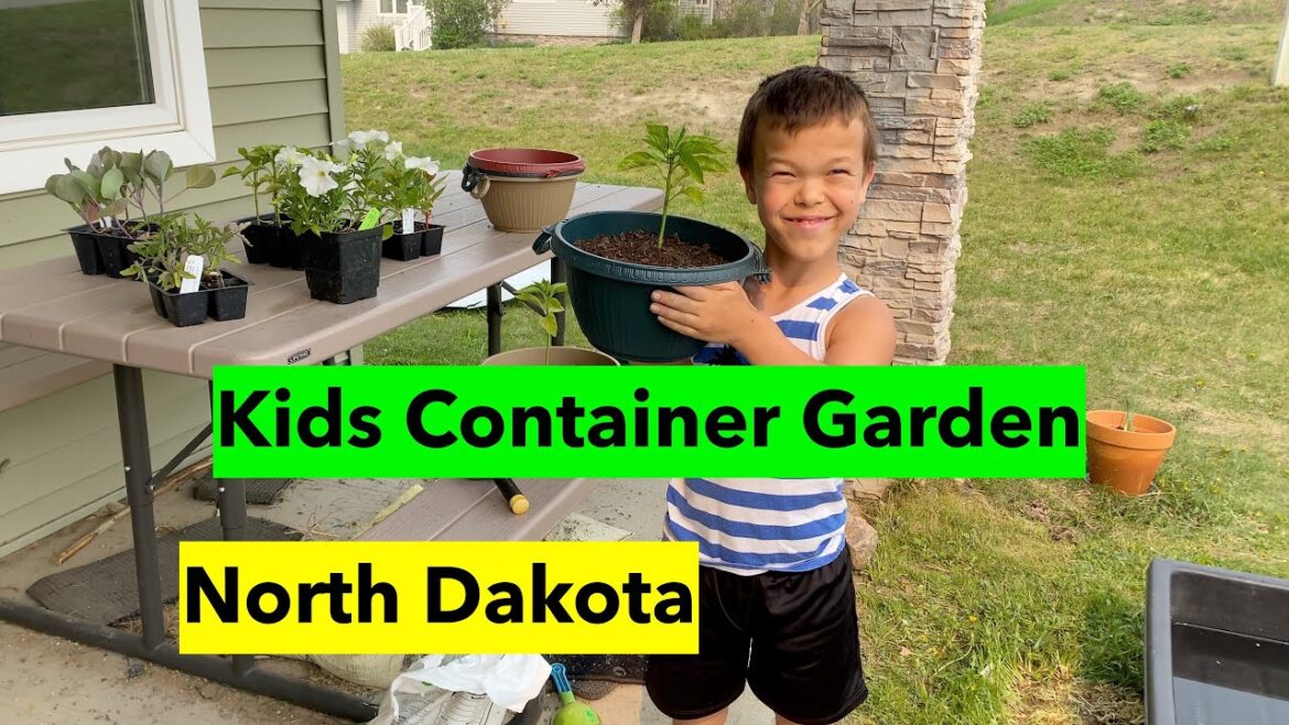 KIDS CONTAINER GARDEN | FARMER LIAM | GARDENING IN NORTH DAKOTA