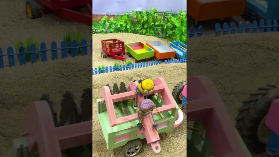 Tow truck transports gardening supplies.