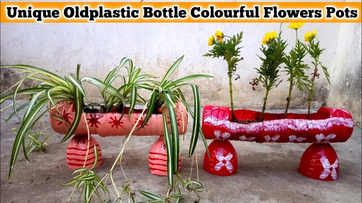 Make Unique And Creative From Discarded Plastic Bottles Colourful Flowers Pots Garden-Home decor|| Make Unique And Creative From Discarded Plastic Bottles Colourful Flowers Pots Garden-Home decor||