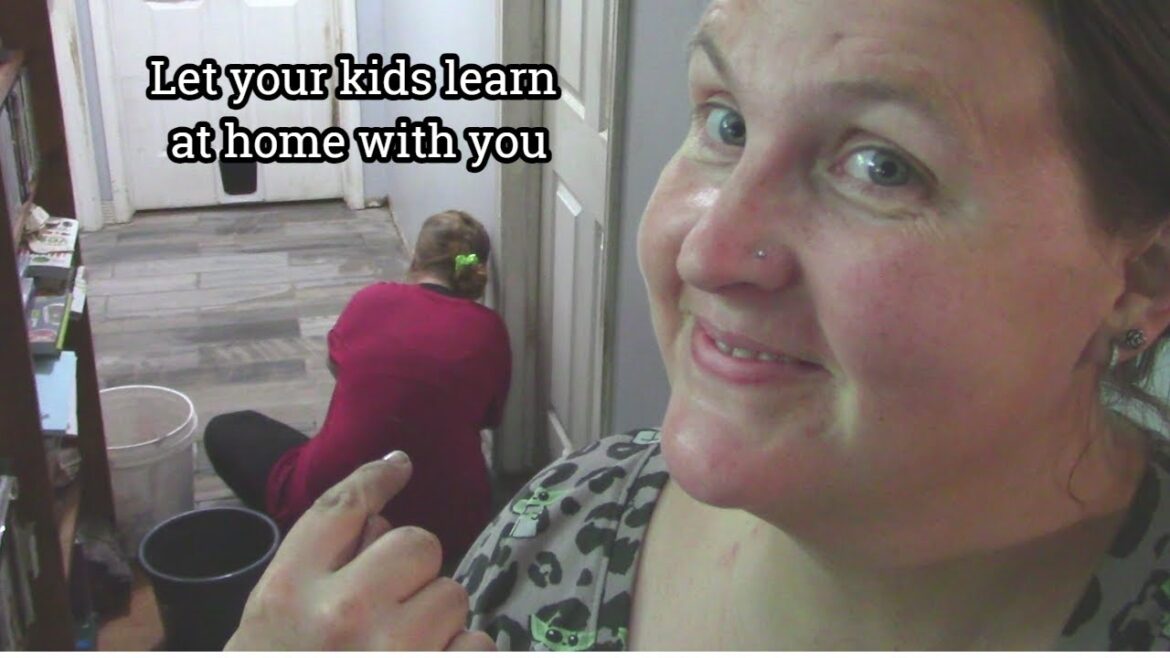 Completing Projects GROUTING & SHADE SAIL INSTAL | Teach your kids how to do projects at home | DIY