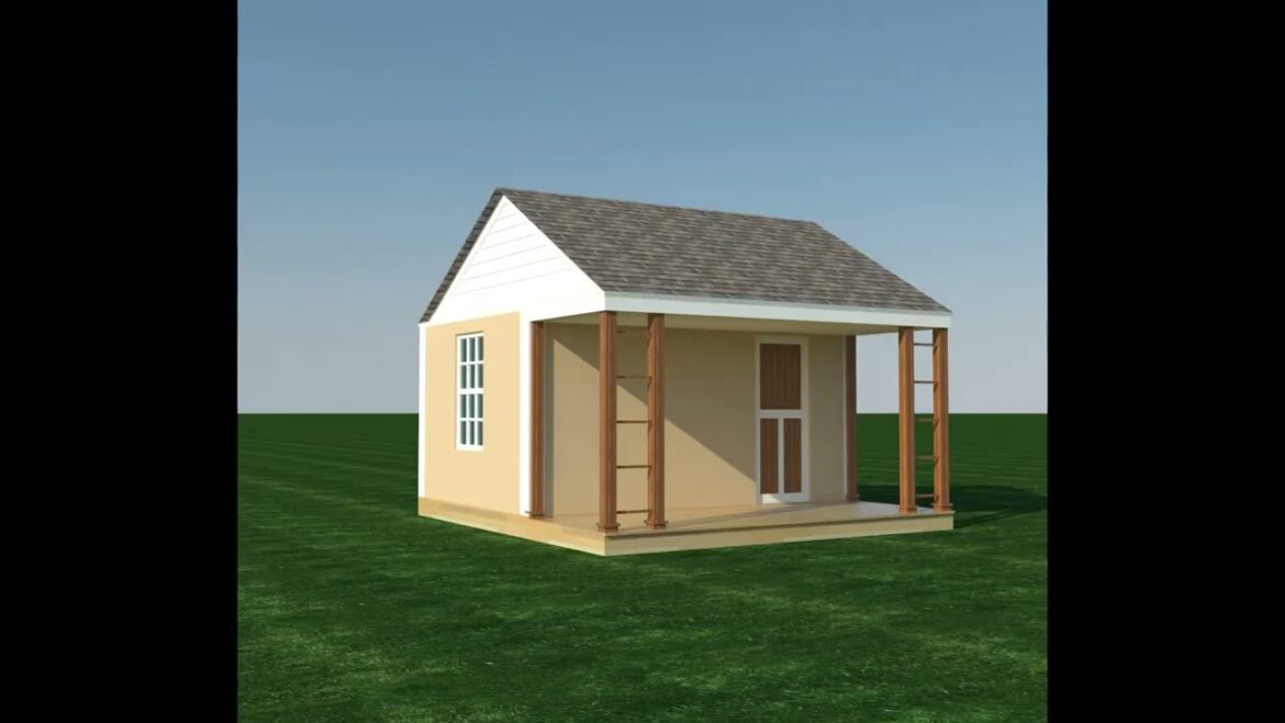 Guest House Building Plans DIY 1 Room Cabin Garden Storage Shed Micro Cottage