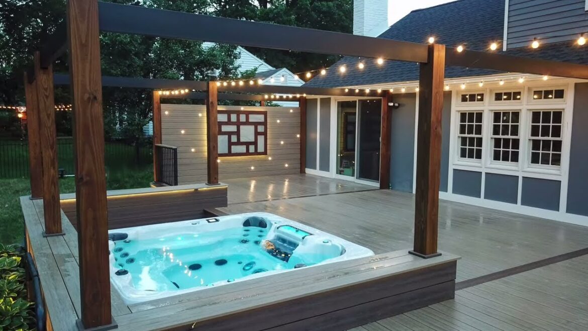 Incredible Deck With Built in Hot Tub – Full Backyard Makeover Time Lapse Incredible Deck With Built in Hot Tub - Full Backyard Makeover Time Lapse