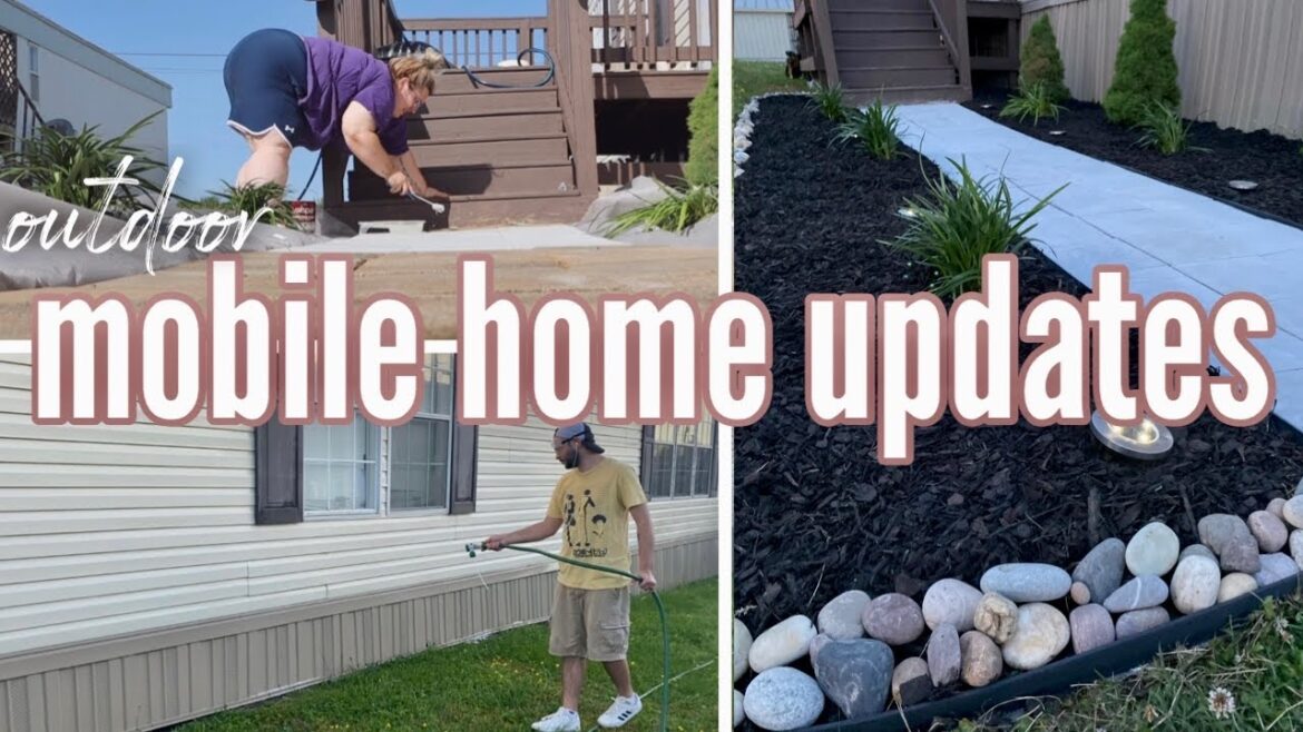 *NEW*OUTDOOR MOBILE HOME UPDATES | new landscaping | outdoor mobile home makeover | TRANSFORMATION ✨