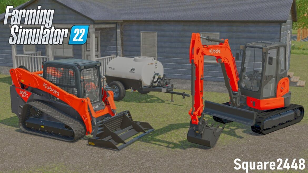 Front Yard Makeover! (Digging Stumps & Hydroseeding) | FS22 Landscaping