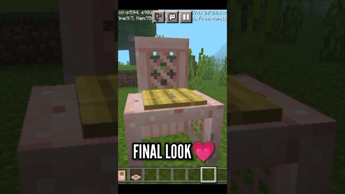 How to make cherry wood chair in Minecraft #shorts#trending