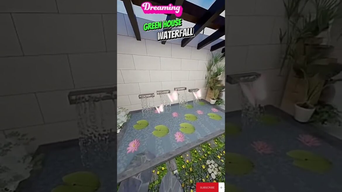 green house with waterfall #homedecor #ytshorts #shorts #waterfall  #viral #trending
