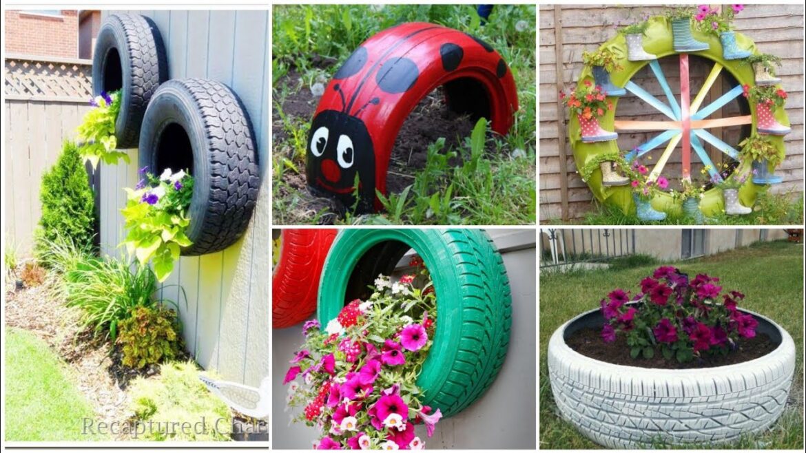 diy old tyre recycling ideas 2023||diy unique garden decor ideas by recycling of tyres 2023 diy old tyre recycling ideas 2023||diy unique garden decor ideas by recycling of tyres 2023