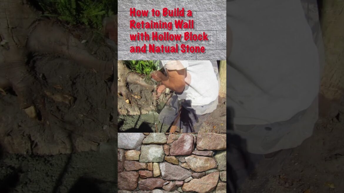 How to Build a Retaining Wall | Stone and Block| #shorts #landscaping #concreting #retainingwall