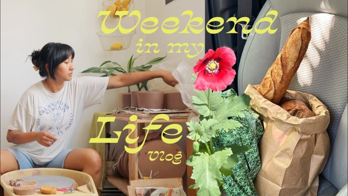 weekend vlog: making mugs, chatty gardening, fresh bread & seeing barbie