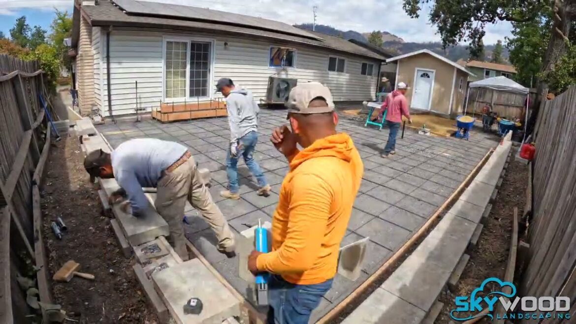 Stamped Concrete - Landscape Transformation - Skywood Landscaping