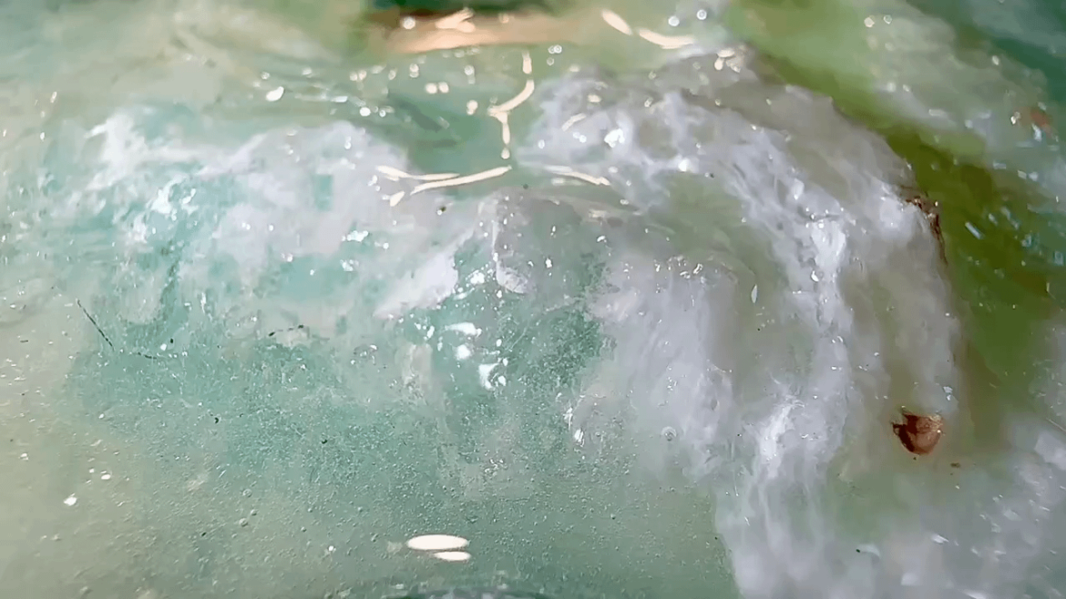 New glacier diorama with epoxy resin and real embedded miniature ecospheres, as if frozen in time.