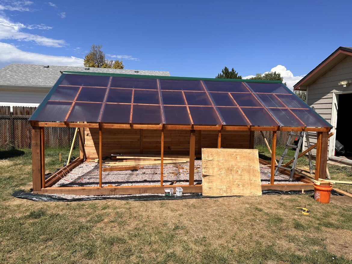 Greenhouse update 6: polycarbonate roof panels