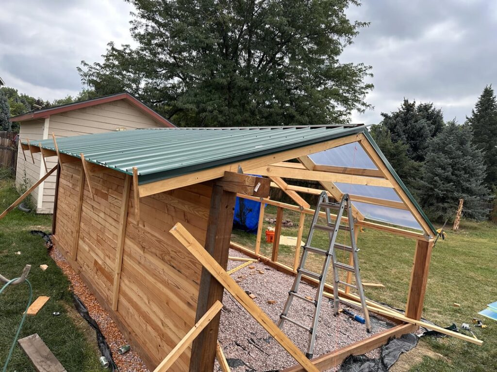 Greenhouse update 5 and 5.5: Roof drip edge and test fitting panels