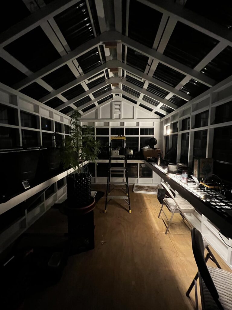 Slow build out of a mixed light greenhous