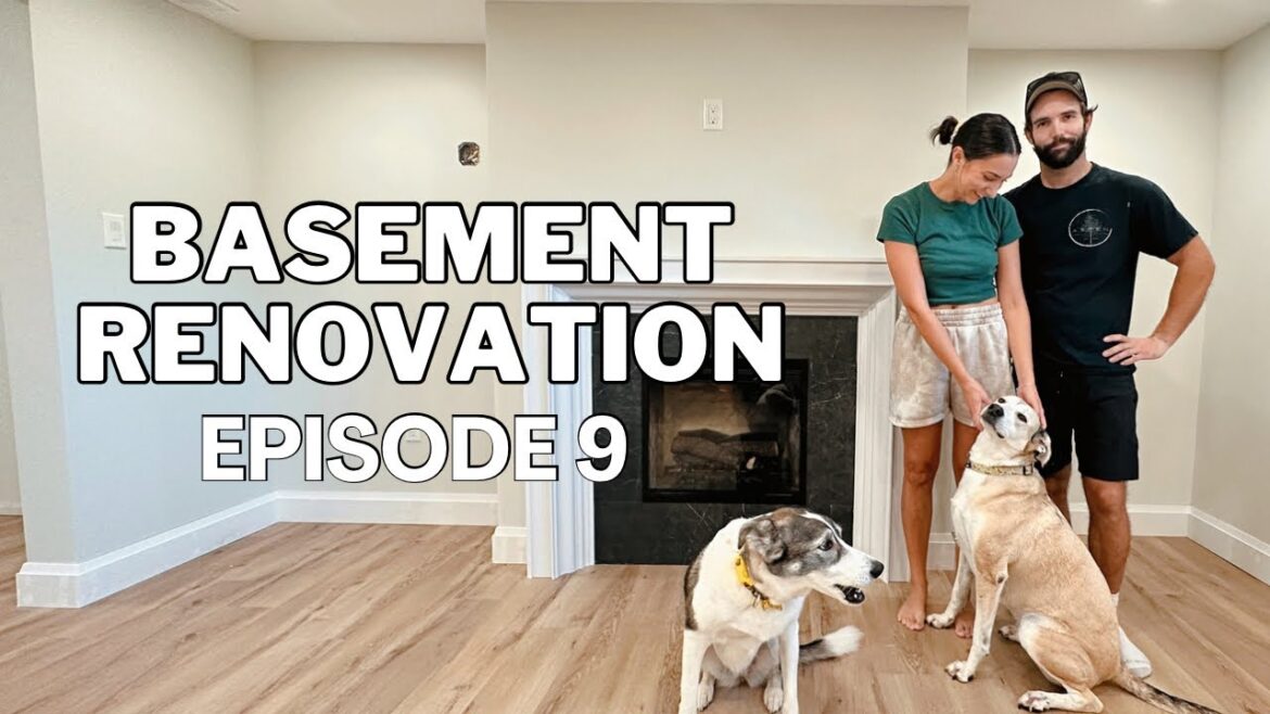 Painting, flooring & fireplace time!! | BASEMENT RENOVATION ep 9