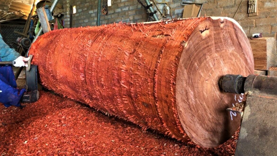 Woodworking Giant Extremely Dangerous!! Red Wood Turning Skills || Working Giant Wood Lathe Woodworking Giant Extremely Dangerous!! Red Wood Turning Skills || Working Giant Wood Lathe