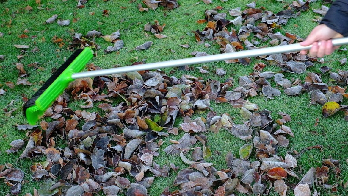 Grumpy Gardener rake broom sweeps up debris on any outdoor surface