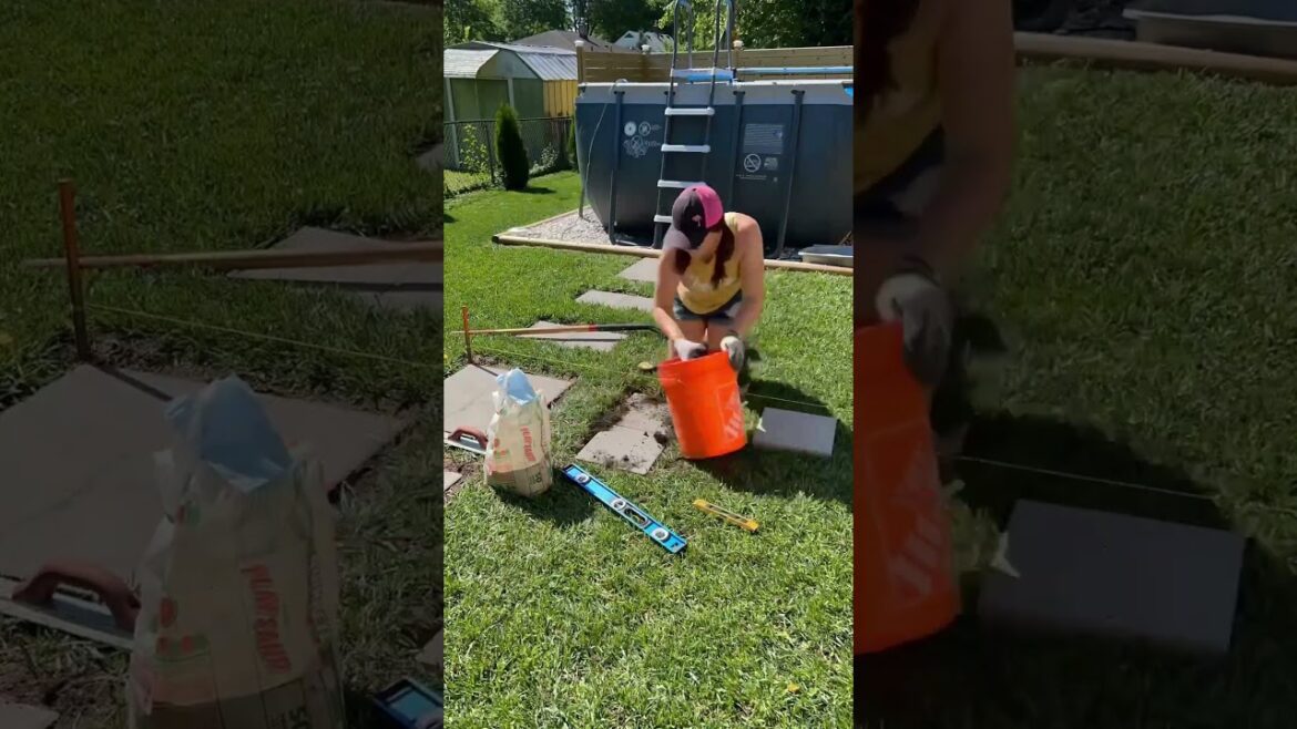 Budget Friendly Paver Pathway #pavers #pool #pathway #backyard #landscaping #path #ideas #howto #diy