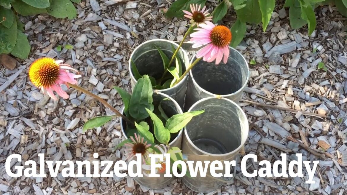 Galvanized Flower Caddy Galvanized Flower Caddy