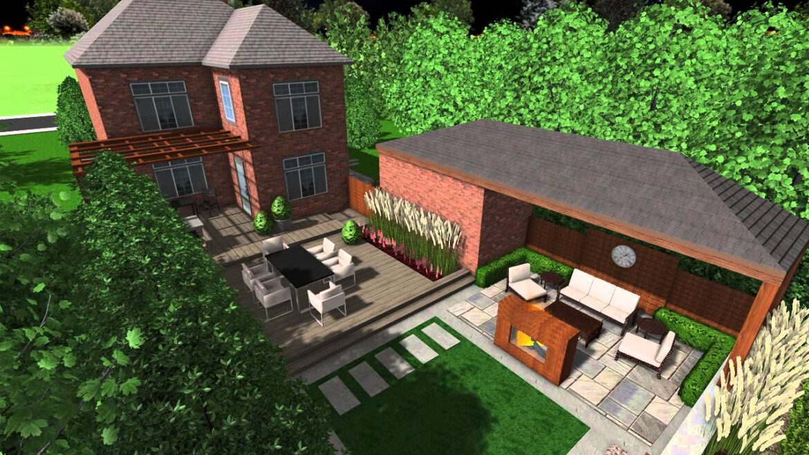 Eclectic Modern Backyard Landscape Design - Birdseye Movie