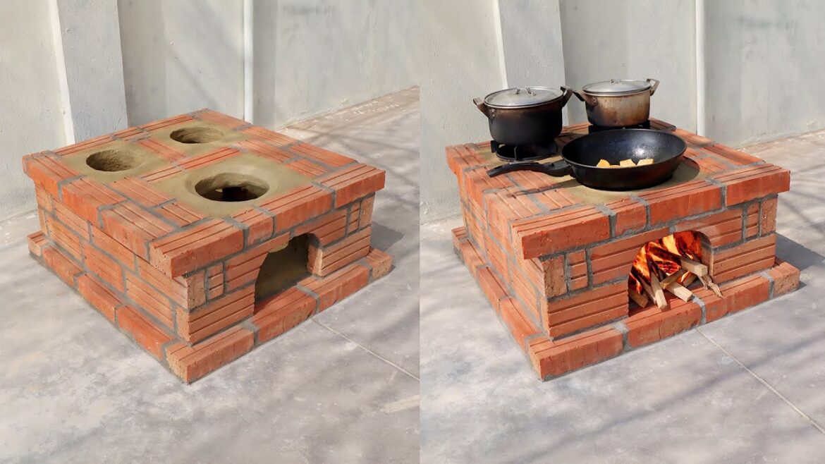 Build a 3-in-1 wood stove from beautiful red bricks