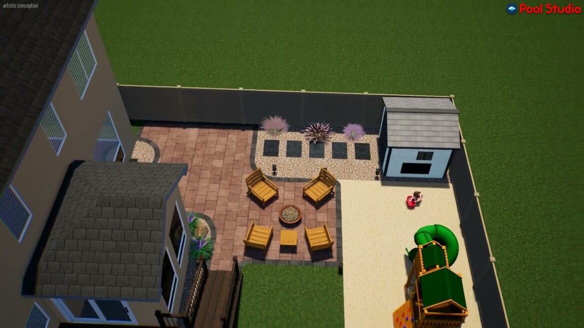 Backyard landscape design Winnipeg MB.