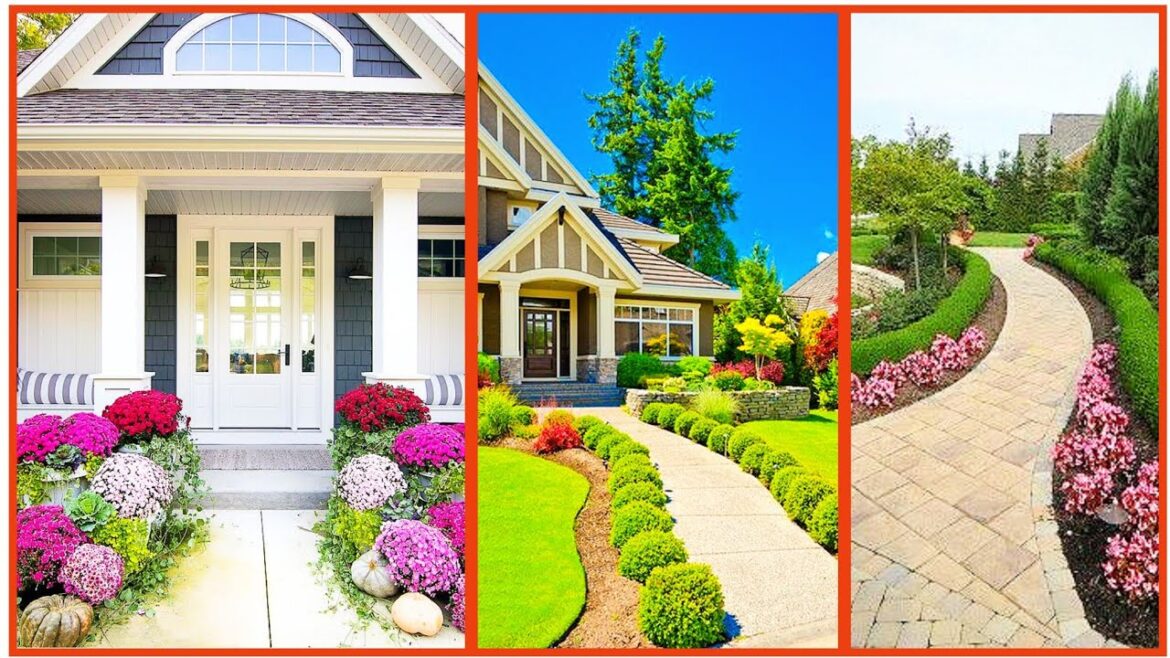 Very Well Decorated Stylish Front Yard Home Flower Decor Ideas