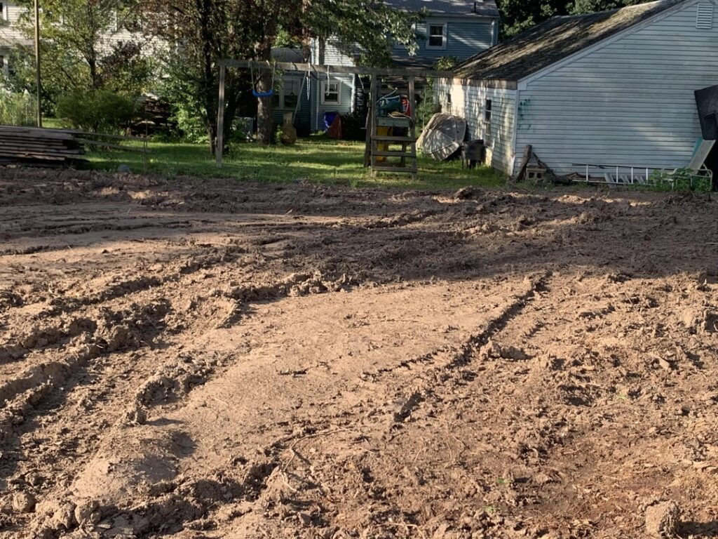 Leveling and planting grass seed Leveling and planting grass seed