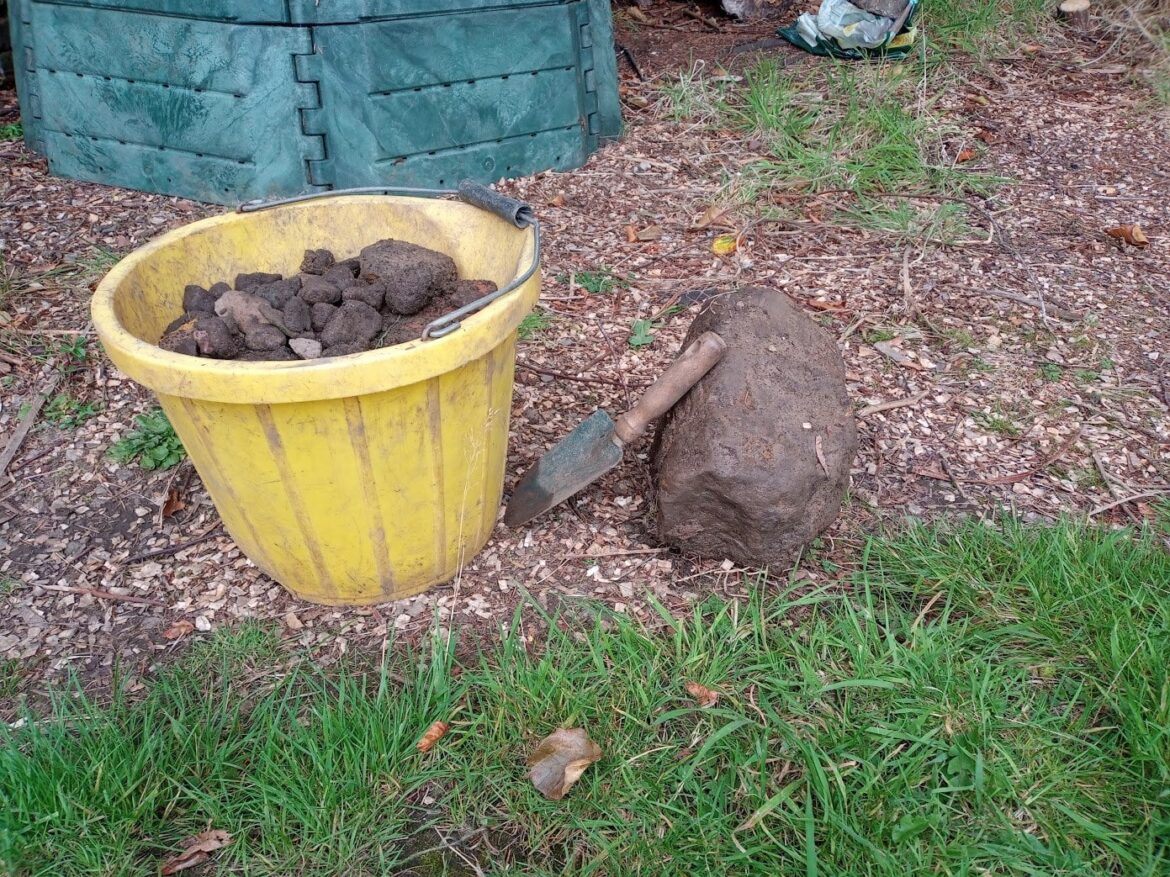 Set a target to dig a bucket of stones out of one of my beds that I was clearing this aft., but I kind of overshot