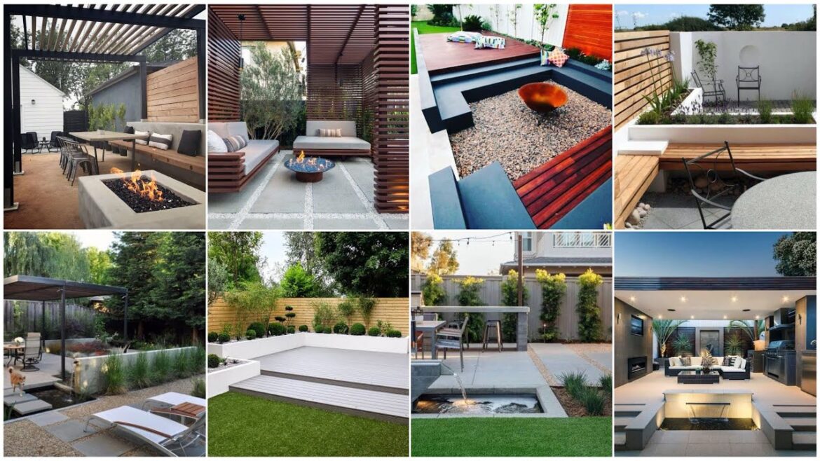 50 Modern Patio Design Ideas 2023/Backyard Garden Landscaping ideas/House Rooftop Pergola Design