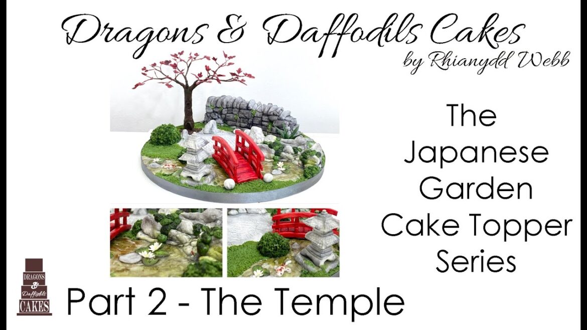 Part 2 How to make a Japanese garden cake topper series - Make an icing stone effect temple ornament