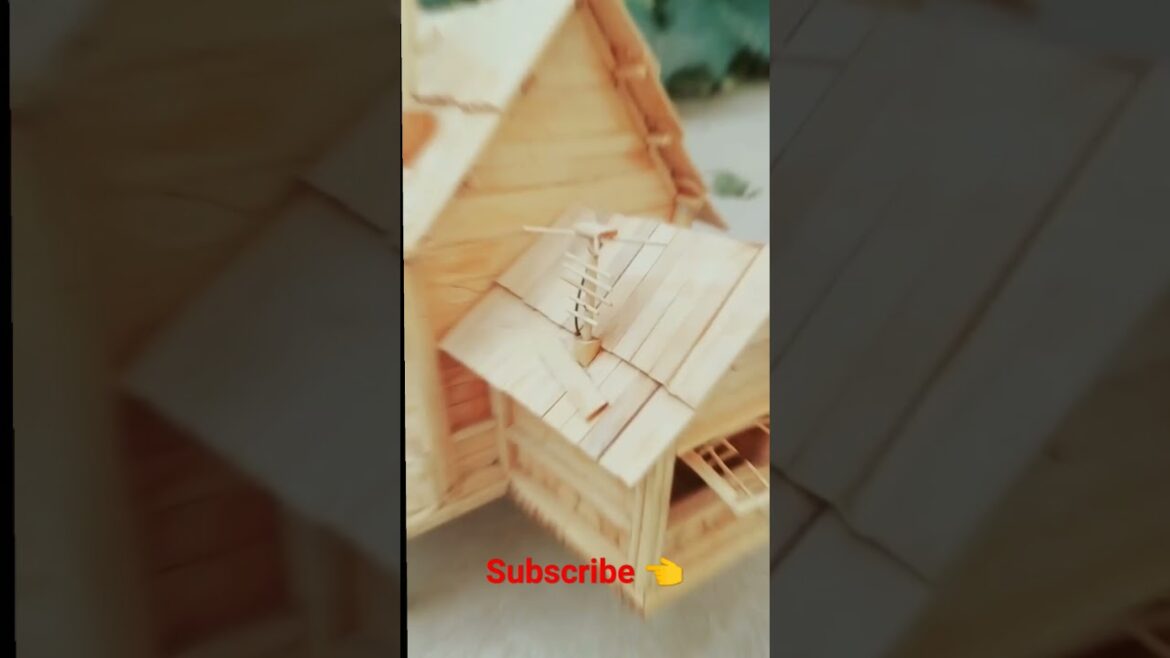 I'm loving this wooden model of a house with steps leading up to it! #woodart #woodcraft #short