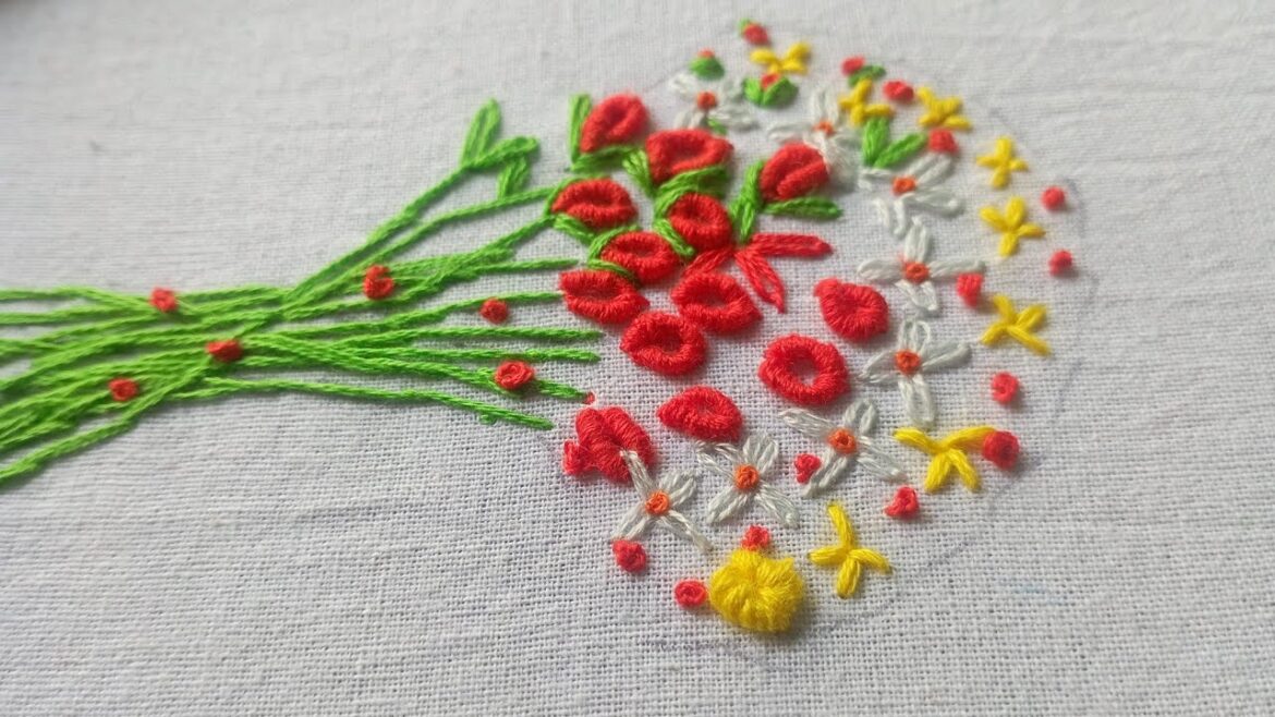 Hand Embroidery : flower garden design for beginners #embroiderydesign #handembroidery #flower Hand Embroidery : flower garden design for beginners #embroiderydesign #handembroidery #flower