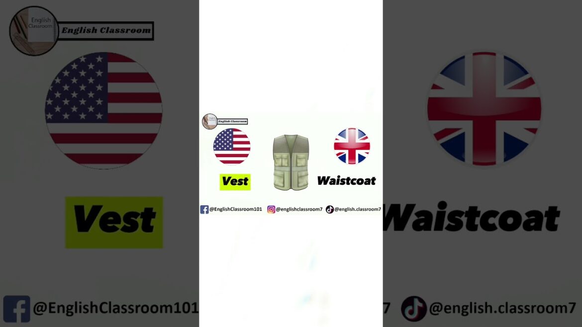 American 🇺🇸 Versus British 🇬🇧 English - Vest and Waistcoat 🦺  #englishclassroom #englishvocab