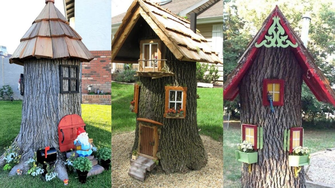 100 Best New Ideas For Tree Trunk Fairy Garden Landscaping| Backyard Garden landscaping Ideas 2023