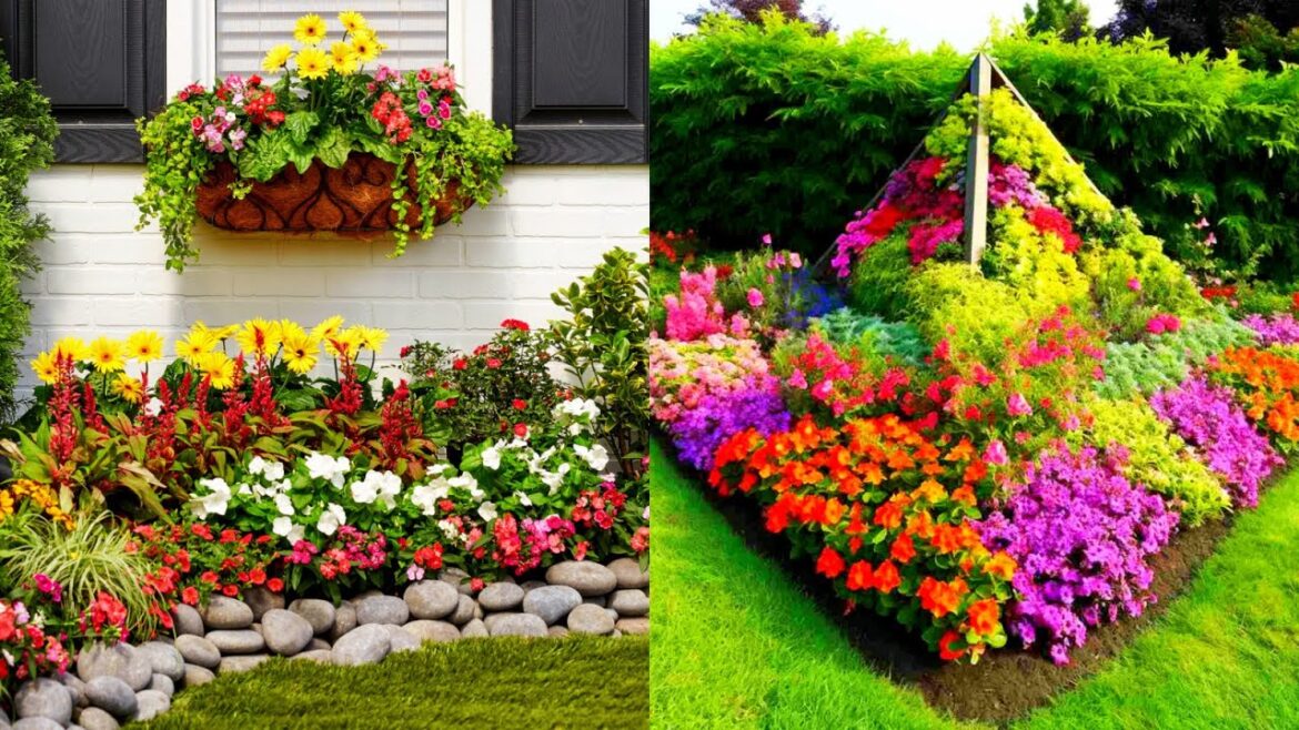 Garden Decorations with Flowers and Flower Beds | 55 Beautiful Flower Garden Ideas