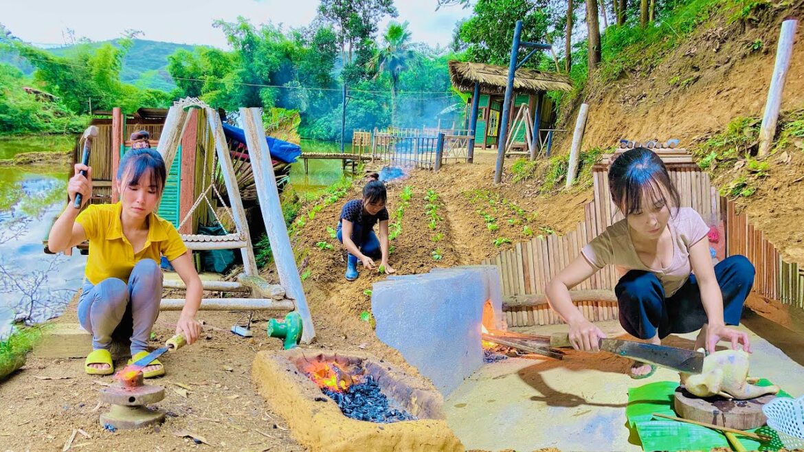 Full video : Building a toilet - Blacksmith - vegetable gardening/go to the market - Peaceful life